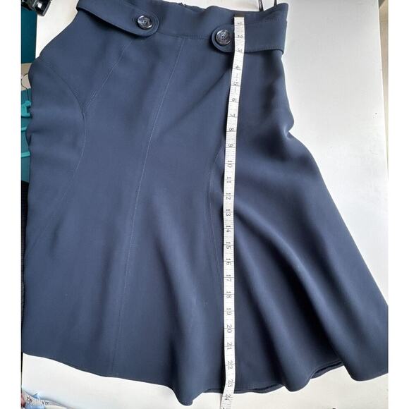 Karen Millen Navy Blue A-Line Flared Skirt US 6 | Button Waist Detail | Elegant - Picture 4 of 13